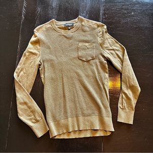 Express XS Olive Green Long Sleeve Waffle Knit Sweater Shirt Pocket